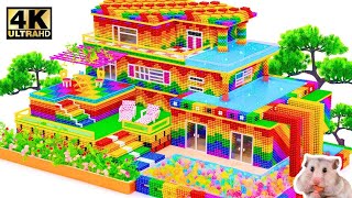 Build Private Pet Hotel Villas In The Wood With Swimming Pool And Water Slide From Magnet Balls