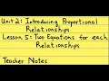 Understanding Proportional Relationships and Units