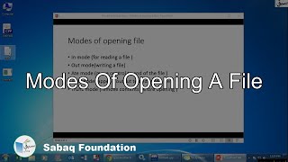 Modes of opening a file