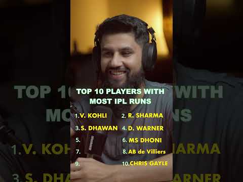 TOP 10 PLAYERS WITH MOST IPL RUNS