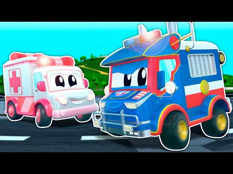 SUPER CAMINHÃO DE POLÍCIA ajuda a AMBULÂNCIA!