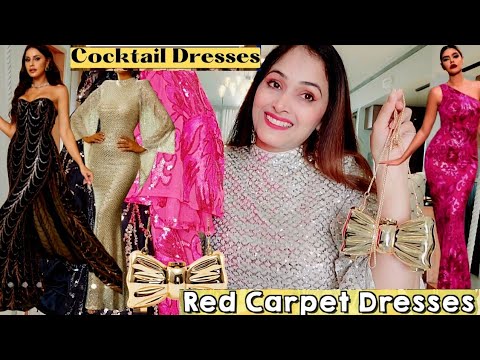 Trying Unique Red Carpet Gowns/Cocktail Party dress from Savana | Super classy | TRYON