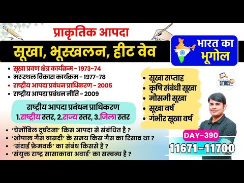 390. सूखा, भूस्खलन, हीट वेव | Drought, Landslide, Heat Wave MCQ Hindi | Geography Nitin Sir STUDY91