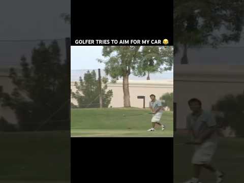 Golfer tries to aim for my car #trending #trainhorn #shorts #viral