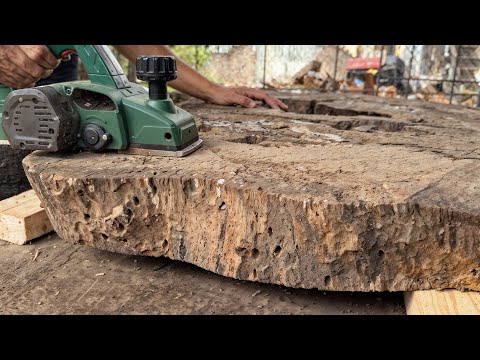 Unconventional Creations: Revamping Decayed Wood into a Beautiful Dining Table