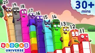 Beyond 10: More to Explore - Back to School Fun | Learn to Count for Kids Compilation | Numberblocks