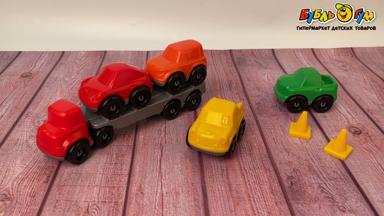Набор игровой ZARRIN TOYS автопарк с наклейками 5машинок - видео