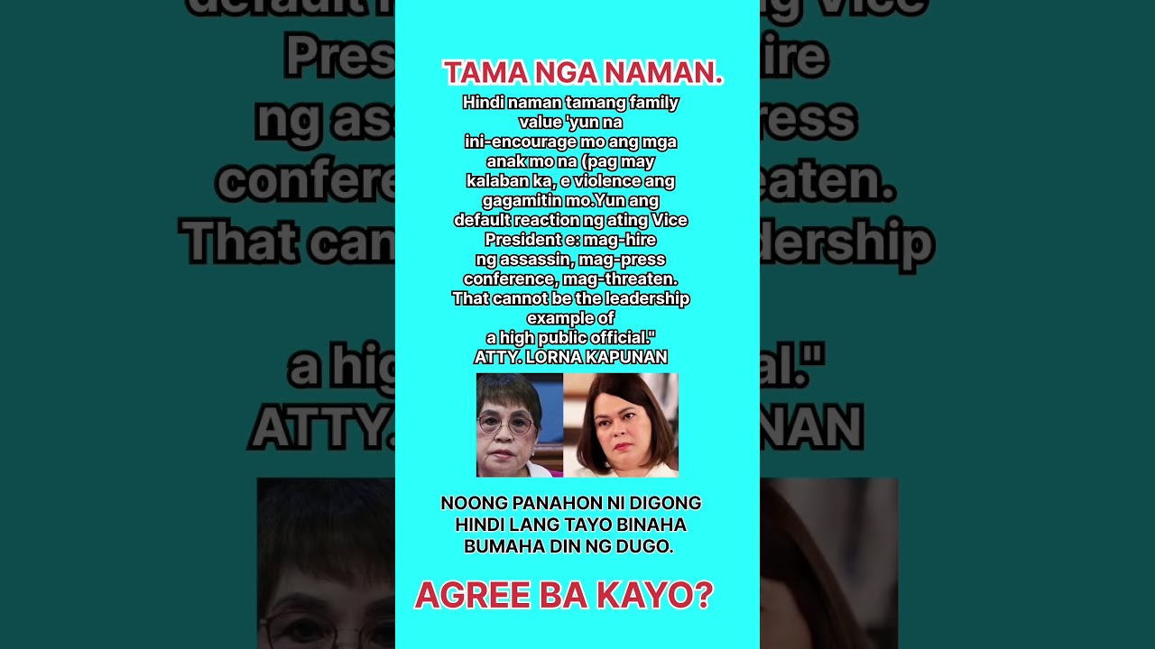 HINDI MAGANDANG HALIMBAWA ANG MGA DUTERTE SA MGA PILIPINO.
