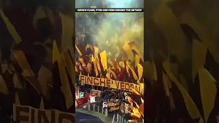 Roma's flags, pyro and fans singing the anthem at the Olimpico stadium #asroma #giallorossi #calcio