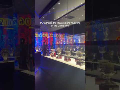 Inside FC Barcelona’s museum. 🔵🔴#Barca #FCBarcelona #Messi #FootballLegends #StadiumTour #football