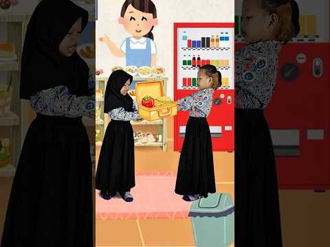 Baiknya saling berbagi makanan 🍕🍔 #youtubeshorts  #viralshort #animasilucu #motivasi