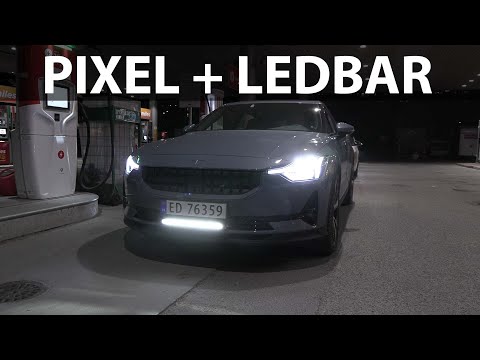 Polestar 2 with Pixel lights and Lazer 18 LED bar working together