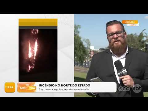 Fogo quase atinge área importante em Joinville | Cotidiano | SCC Meio-Dia