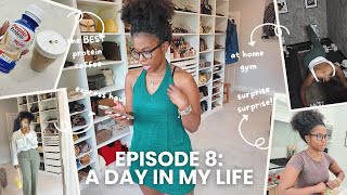 VLOG || Getting back to routines,  tracking my protein, at home gym workout, mini shopping haul