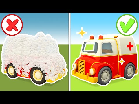 Street vehicles & Emergency vehicles. Clever cars cartoons for kids & Car animation