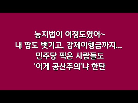 내 땅도 뺏기고, 강제이행금까지...민주당 <strong>찍은</strong> 사람들도 '이게 공산산주의냐' 한탄!