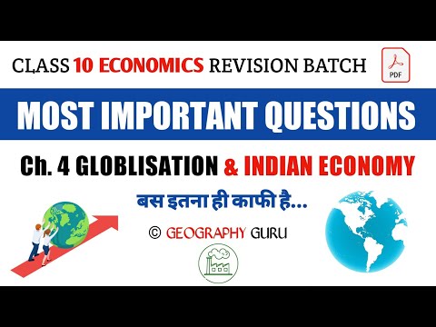 Class 10 SSt Economics Most Important Questions | Ch4 Globlisation Vaishvikaran Hindi 2025 #class10