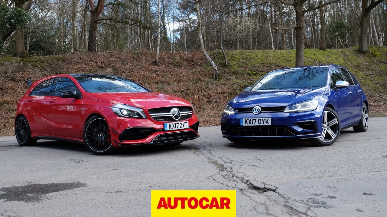 Mercedes-AMG A45 versus Volkswagen Golf R review - 4wd hot hatches go head to head - Autocar