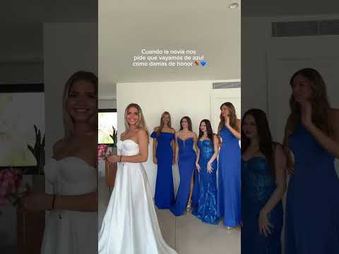 Ideas de vestidos para damas de honor en tonos azul 💐💙 #bridesmaids #fashiongoals #dress #invitada