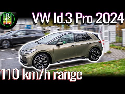 New VW Id.3 Pro 2024 (59 kWh) - 110 km/h range test (68mph)