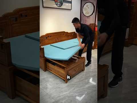 Best Folding Bed for Sleeping Comfortably🤩😱 ~ mini wood toy- woodworking art skill/wood hand #shorts