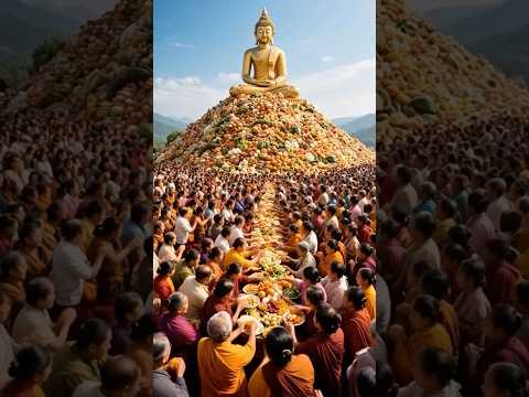 Người Dân làm thức ăn dân cúng Đức Phật #buddha