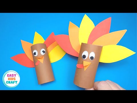 DIY Paper Turkey Craft for Kids | Thanksgiving Kids Craft | Paper Roll Turkey