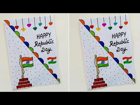 DIY & beautiful white paper Republic Day card making ideas 2025 • Handmade Happy Republic Day Card