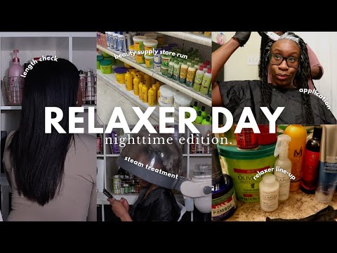 Relaxer Day: Nighttime Edition! Back to ORS? Realistic Relaxer Routine + New Products | Relaxed Hair