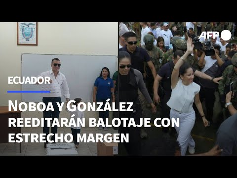 Daniel Noboa y Luisa González reeditarán balotaje en Ecuador con estrecho margen | AFP