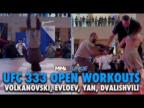 UFC 333 open workout highlight: Evloev flips out, Merab slams cameraman