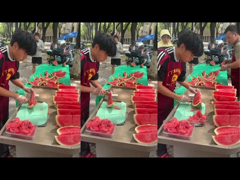 Satisfying Watermelon Cutting Skills Watermelon Decoration Ideas Amazing Watermelon Cutting Skills