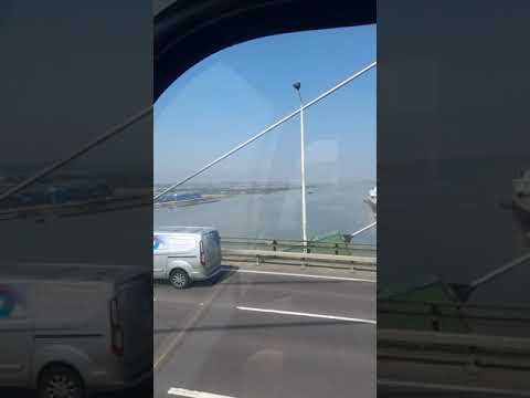 Across the Dartford Crossing on board Ensignbus Optare Olympus, 121 on route X80 to Bluewater