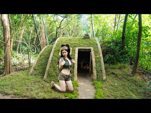Build A Most Beautiful Home Shelter in Deep jungle Alone by Hand