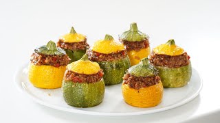 Stuffed Round Zucchini with Bulgur & Tapenade – Bruno Albouze