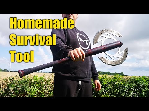 Making Survival Axe from Brake Disc and Baseball Bat