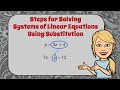 Steps for Solving Systems of Linear Equations with Substitution