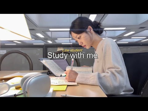 로스쿨생이랑 같이 공부해요! I 도서관 스터디윗미 ☕️ I STUDY WITH ME (1hr 50m, real time, real sound, law student)