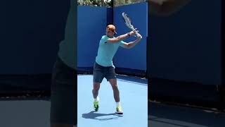 Rafael Nadal massive forehands courtside view. #tennis #forehand #rafaelnadal