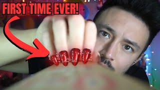 *WARNING* Male ASMR Creator gets LONG Press-On Nails for Fast ASMR