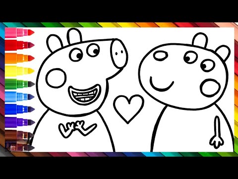 Dibuja y Colorea A Peppa Pig Y A La Oveja Suzy || Dibujos Para Niños