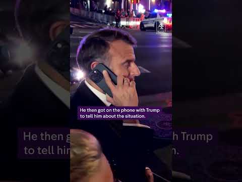 Trump's motorcade stops Macron