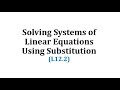 Solving Linear Equations with Substitution