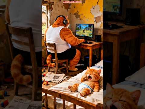 شوفوا اللي عمله إدمان اللعب في العيلة دي! وياترى الست دي سامحت جوزها؟💔 🥺 #cat #يوتيوب_شورتس #viral