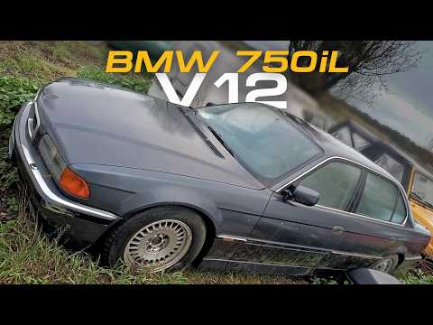 Je tente de rentrer avec cette Bmw 750iL V12 laissée 10 ans dans un champ - Episode 1