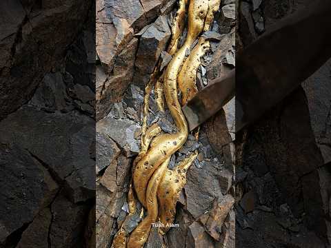Breaking Stone to Reveal Hidden Gold โจโ๏ธ | From Raw Gold Vein to Refined Gold Bar (Satisfying ASMR)