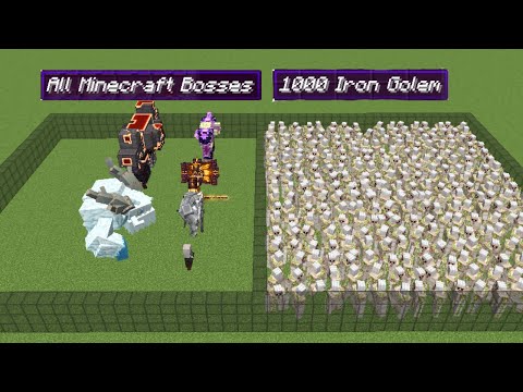 1000 iron golem vs all minecraft bosses | Minecraft Mob Battle