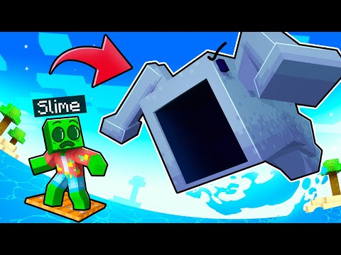 One Slime Block on a SEA EATER RAFT in Minecraft!