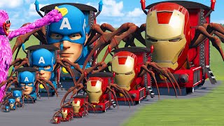 Big & Small Choo-Choo Charles Iron Man vs Captain America Charles vs Kissy Missy | BeamNG.Drive