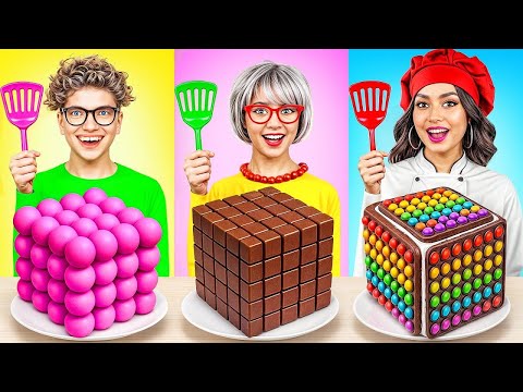 Desafio de Culinária Eu vs. Vovó! Desafio de Decoração de Bolos e Chocolate da Turbo Team